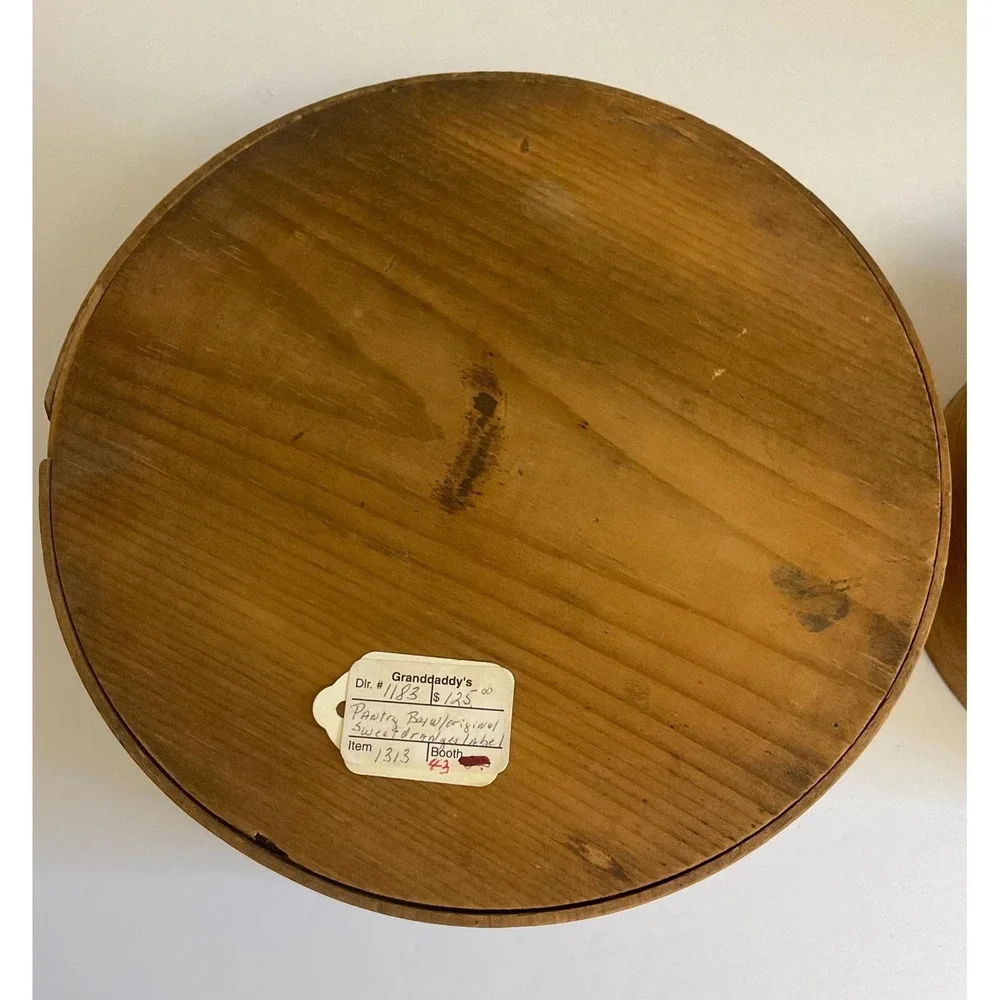 Antique Wooden Pantry Boxes Stackable Nesting Sweet Oranges Label Set of 2
